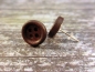 Preview: Schlichte braune Holzknopf Ohrstecker Natur Button
